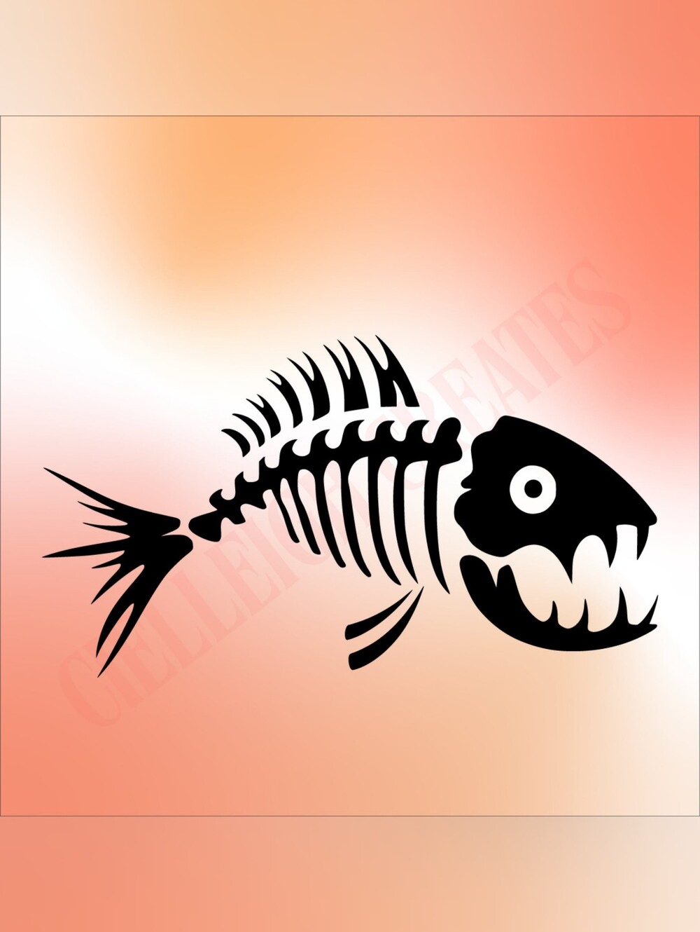 *2 for $20* Fish Skeleton Vinyl decal  sticker Handcrafted